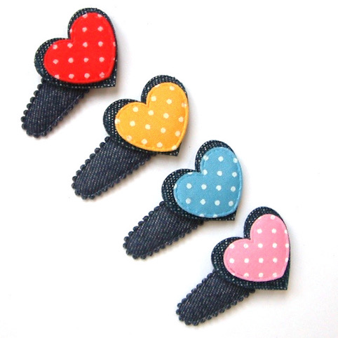 Barrette pour bébé et petite fille à coeur