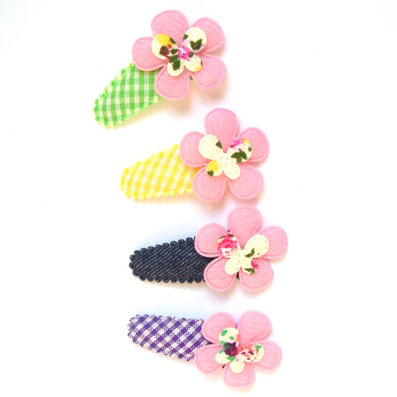 Barrette pour petite fille bébé à fleur et papillon