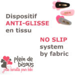 Barrette Bebe En Tissu Anti Glisse Plein De Bisous