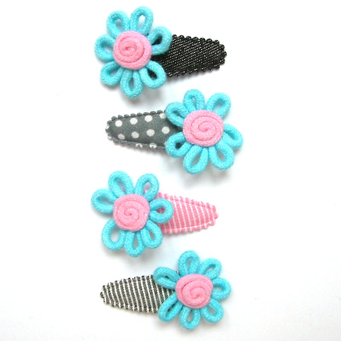 no slip baby hair clip cotton flower