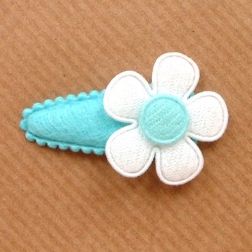 barrette bébé original en blanc et bleu