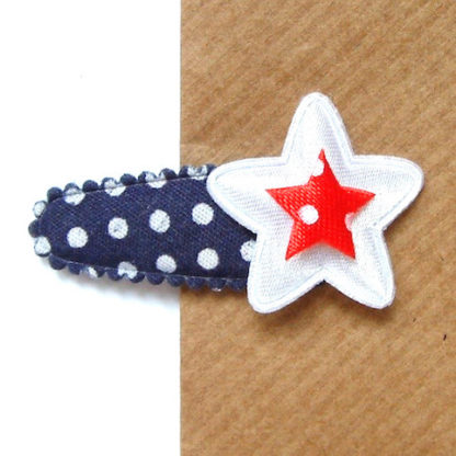 Barrette pour Bébé à Double-Etoile satinée